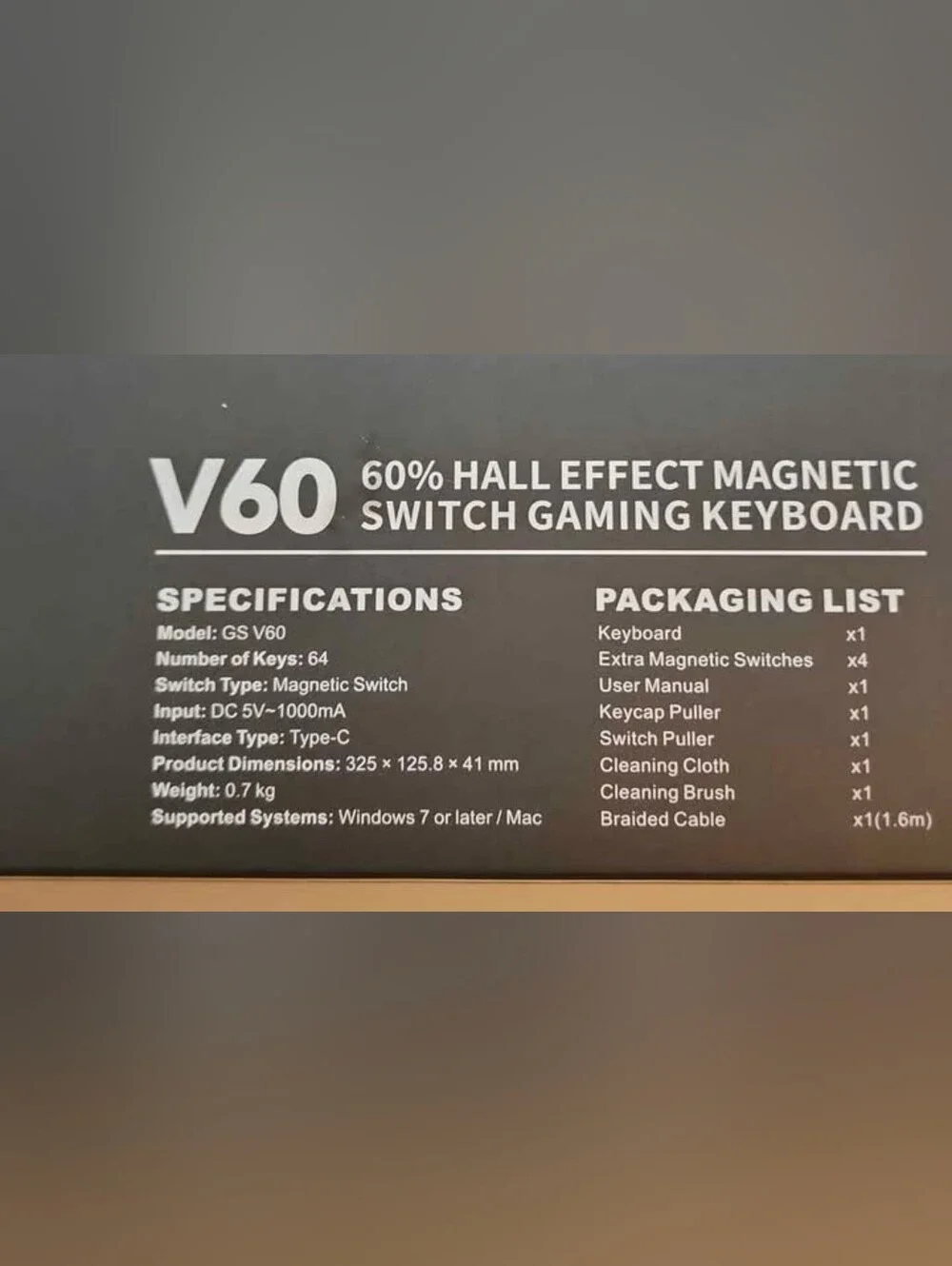 GravaStar V60 60% Hall Effect Magnetic Switch Gaming Keyboard. Amazon Open Box